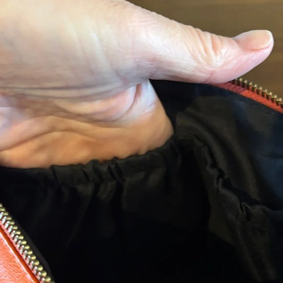 Elliott Lucca Women's Orange Vegan Leather Crossbody Purse - Picture 9 of 12